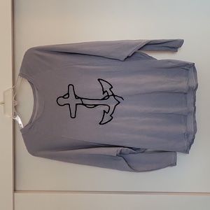 Sundry gray and black anchor top